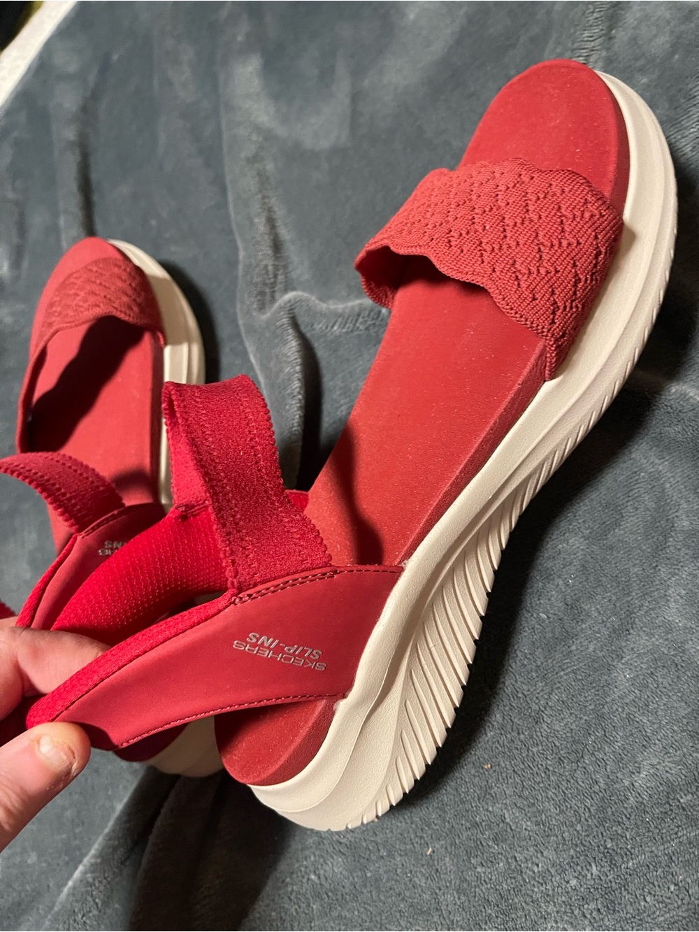 Skechers Ultra Flex 3.0 Feelin Pretty Slip-ins Sandals Women's 9 RED - Picture 4 of 7
